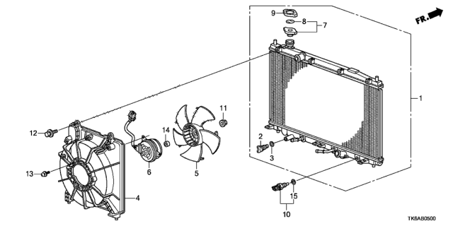 2013 Honda Fit Radiator (Toyo) Diagram