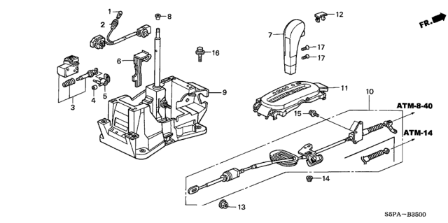 2005 Honda Civic Select Lever Diagram