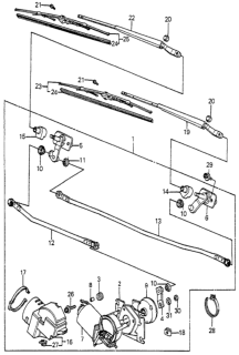 1984 Honda Accord Arm, Windshield Wiper (Passenger Side) Diagram for 38465-SA5-674