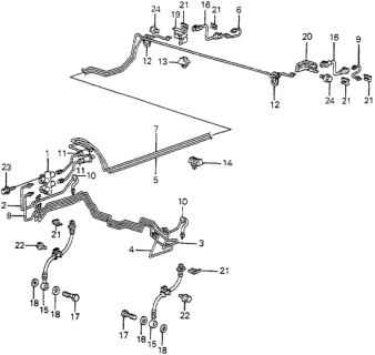 1983 Honda Accord 3 Door LX KA HMT Brake Lines Diagram