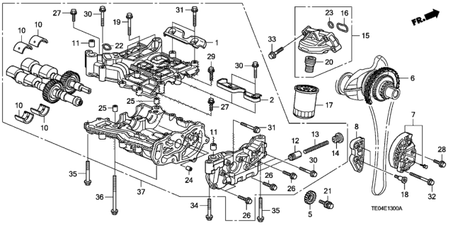 2011 Honda Accord Oil Pump (L4) Diagram
