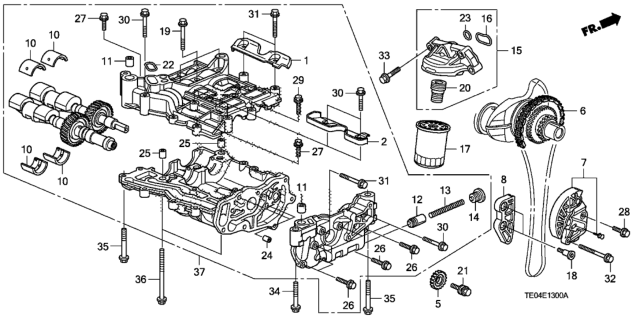 2009 Honda Accord Oil Pump (L4) Diagram