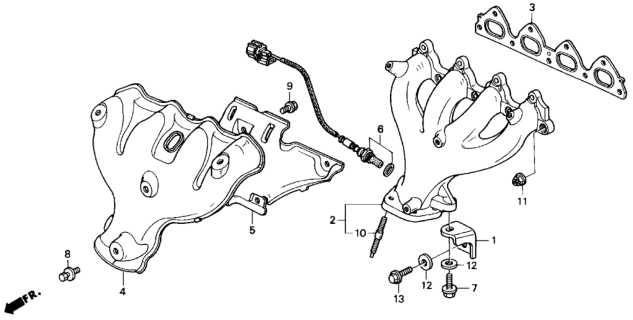 1994 Honda Del Sol Sensor, Oxygen Diagram for 36531-P06-A12