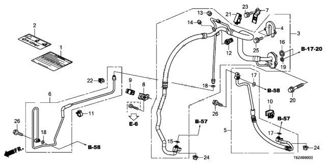 2019 Honda Ridgeline A/C Air Conditioner (Hoses/Pipes) Diagram