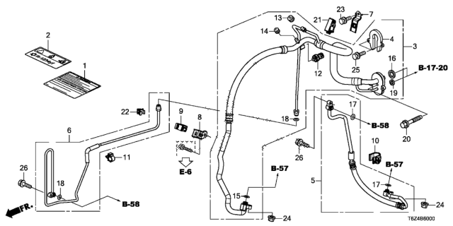 2017 Honda Ridgeline A/C Air Conditioner (Hoses/Pipes) Diagram