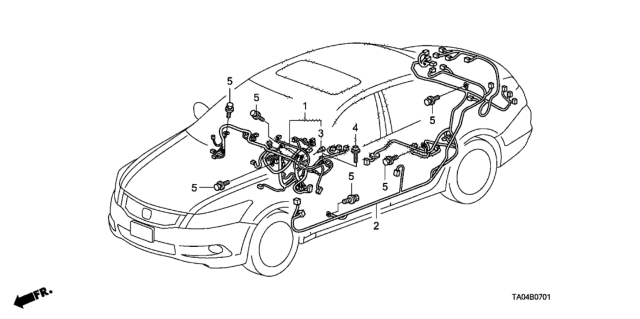 2010 Honda Accord Wire Harness, Instrument Diagram for 32117-TA0-A62