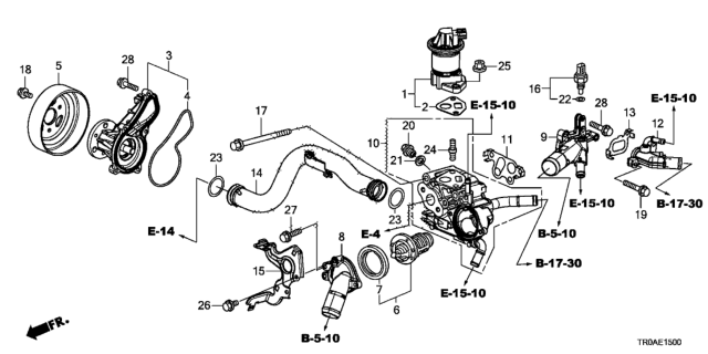 2013 Honda Civic Valve Set, EGR Diagram for 18011-R1A-A00