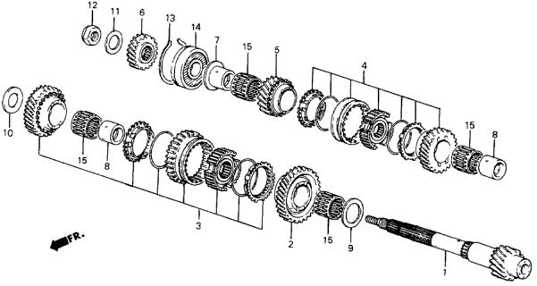 1985 Honda CRX MT Countershaft Diagram