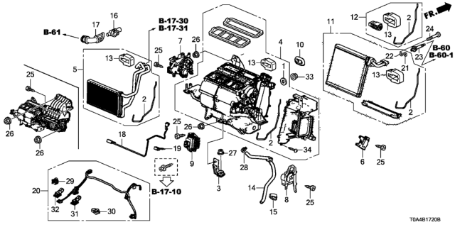 2013 Honda CR-V Set, Evaporator Core Diagram for 80211-T0A-A01