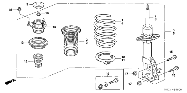 2006 Honda Civic Front Shock Absorber Diagram