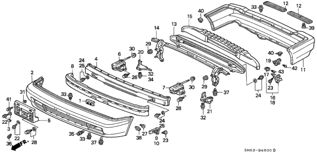 1992 Honda Accord Bumper Diagram