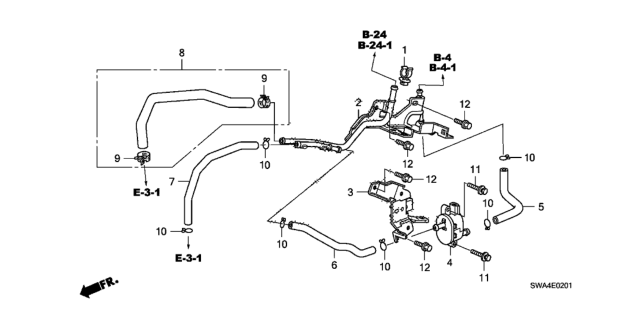 2010 Honda CR-V Install Pipe - Tubing Diagram