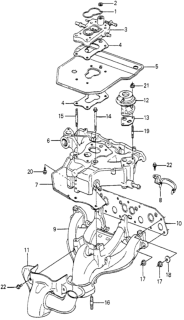 1982 Honda Prelude Manifold, Intake Diagram for 17101-PB3-010