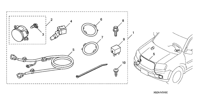 2014 Honda Pilot 5 Door LX (2WD) KA 5AT Foglights Diagram