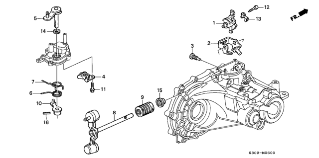 1997 Honda Prelude MT Shift Arm Diagram