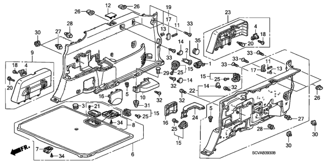 2009 Honda Element Lid Assy., Cargo Floor *NH167L* (GRAPHITE BLACK) Diagram for 84521-SCV-A01ZB