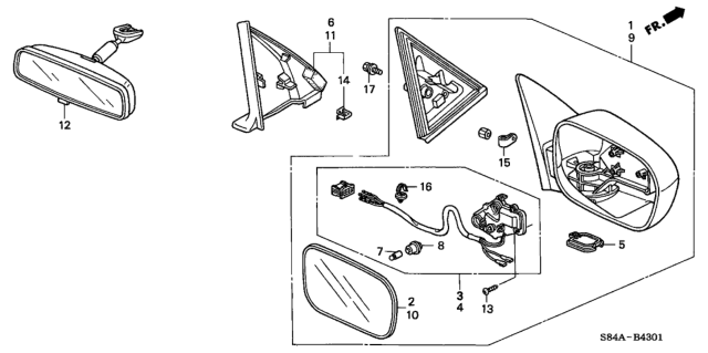 2002 Honda Accord Cap, Door Mirror Base *G508P* (NOBLE GREEN PEARL) Diagram for 76219-S84-G41ZY