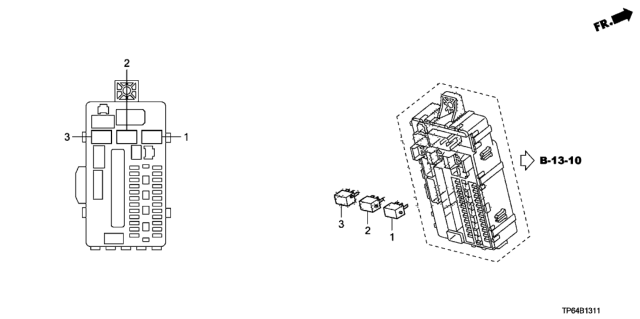 2013 Honda Crosstour 5 Door EXL (4WD) KA 6AT Control Unit (Cabin) Diagram 2