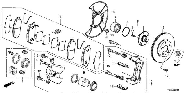 2020 Honda Civic Front Brake Diagram
