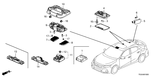 2021 Honda Civic Interior Light Diagram