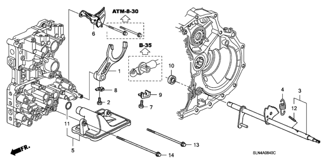 2007 Honda Fit AT Shift Fork Diagram