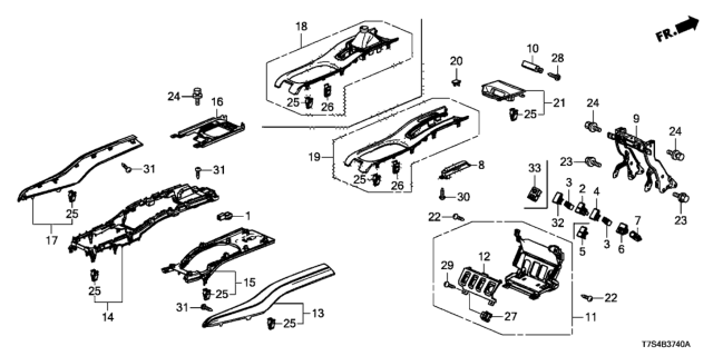 2018 Honda HR-V Pad Assy,*NH900L* Diagram for 83436-T7W-A01ZB