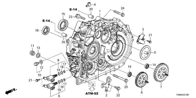 2020 Honda Insight AT Flywheel Case Diagram