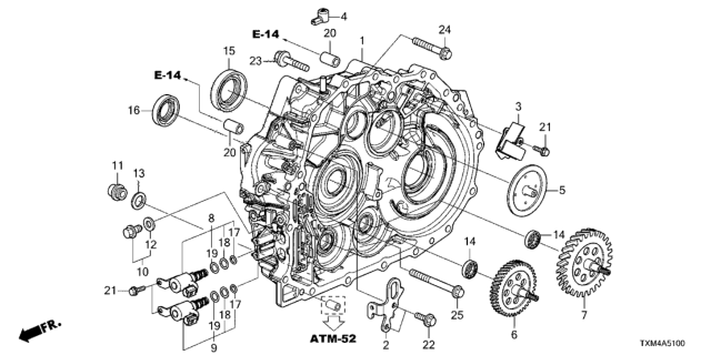 2019 Honda Insight AT Flywheel Case Diagram