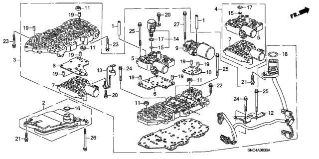 2009 Honda Civic Plate, Start Clutch Control Separating Diagram for 27612-PZC-000