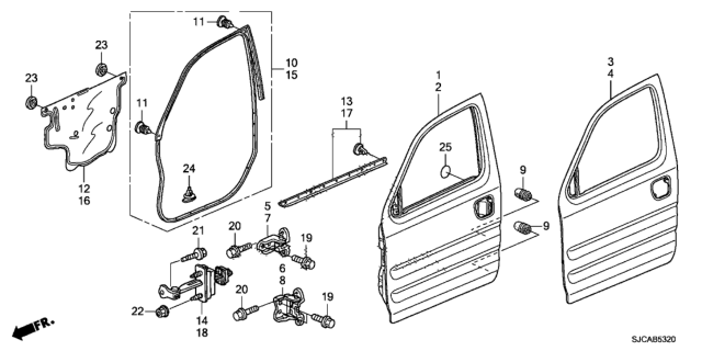 2014 Honda Ridgeline Front Door Panels Diagram