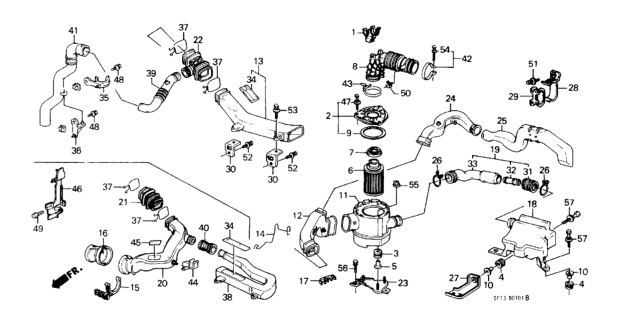 1988 Honda Prelude Rubber A, Air Cleaner Housing Mounting Diagram for 17212-PE2-000