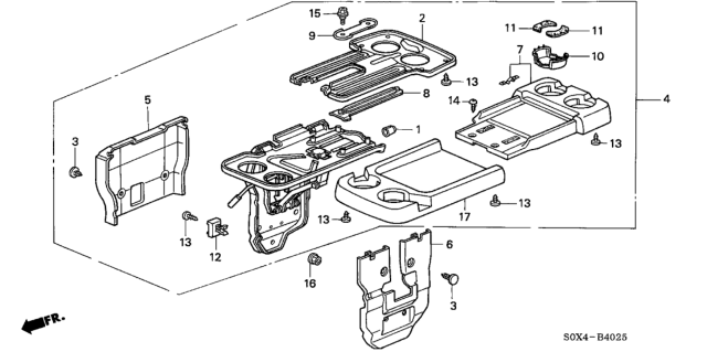 2001 Honda Odyssey 5 Door EX (NAVIGATION) KA 4AT Center Table Diagram