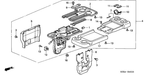 2003 Honda Odyssey Center Table Diagram