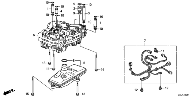 2020 Honda Civic AT Valve Body Diagram