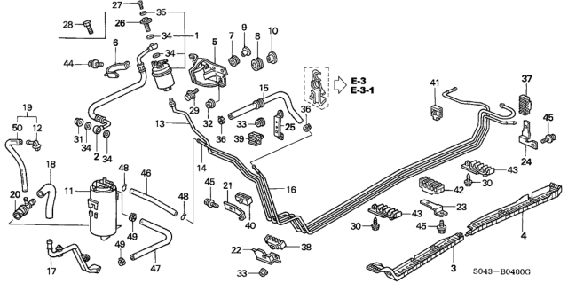 1997 Honda Civic Fuel Pipe Diagram