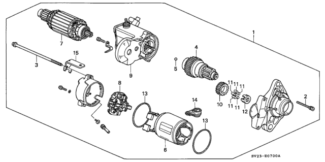 1995 Honda Accord Starter Motor (Denso) Diagram