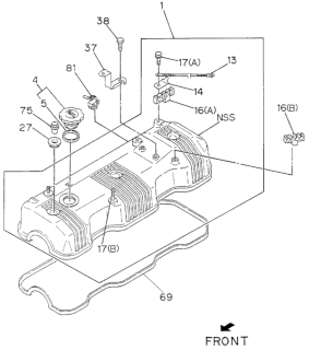 1996 Honda Passport Cap, Oil Filler Diagram for 8-94133-207-5