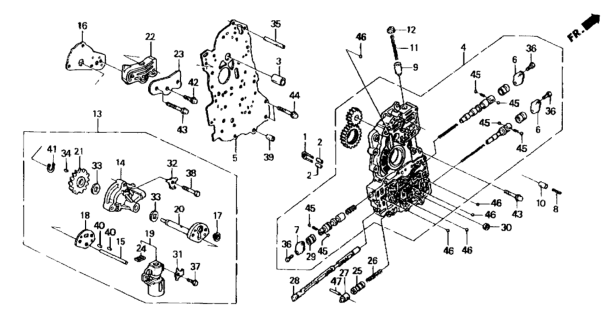 1988 Honda Civic AT Main Valve Body - Governor Diagram