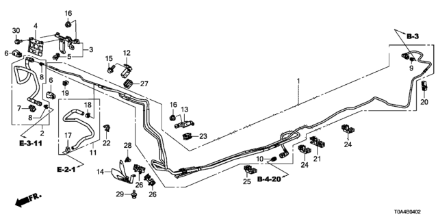 2015 Honda CR-V Hose Comp,Fuel Fe Diagram for 16722-5LA-A01