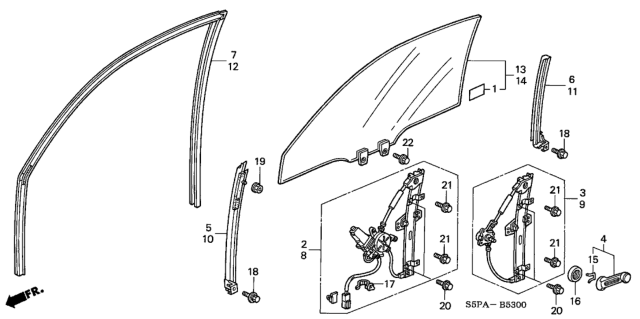 2005 Honda Civic Door Windows Diagram