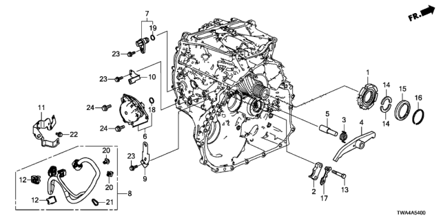 2019 Honda Accord Hybrid AT Parking Gear - Parking Actuator Diagram