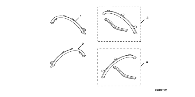 2006 Honda Accord 4 Door EX (V6) KA 6MT Fenderwell Trim Diagram