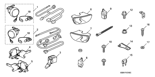 2005 Honda Pilot Bracket Assy., R. Foglight Diagram for 08V31-S9V-100A0