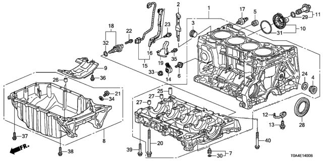 2014 Honda CR-V Cylinder Block - Oil Pan Diagram