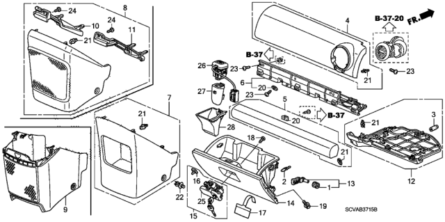 2009 Honda Element Holder Assy., Usb Cord (A) Diagram for 39114-SCV-000