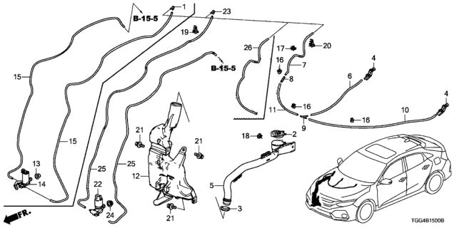 2017 Honda Civic Tank, Washer (2.5L) Diagram for 76841-TGG-E01