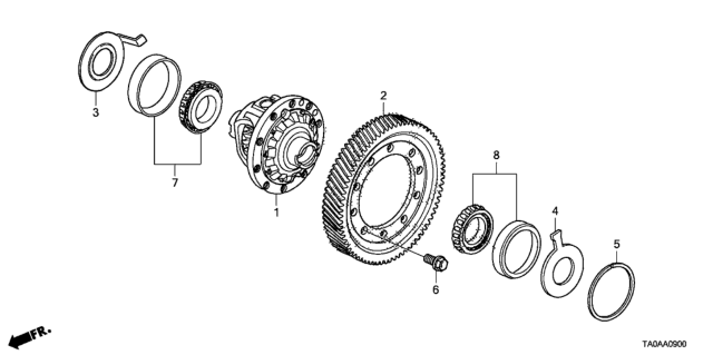 2012 Honda Accord 4 Door EX KA 5AT AT Differential (L4) Diagram