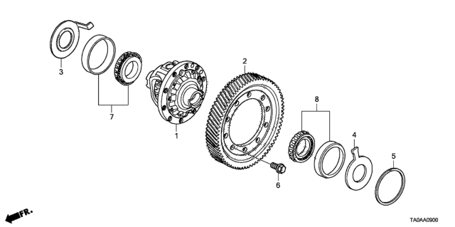 2012 Honda Accord AT Differential (L4) Diagram