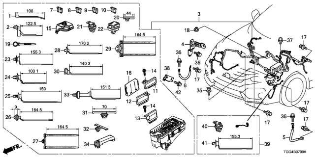 2019 Honda Civic WIRE HARNESS, ENGINE ROOM Diagram for 32200-TGG-L02