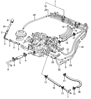 1981 Honda Civic 4 Door ** (1500) KA HMT HMT Fuel Tubing Diagram